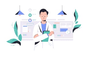 illustration d'un médecin croisant les bras et souriant